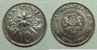 Singapour 10 Cents Singapour - 10 Cents 1989 - Jasmin multifleur -