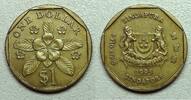 Singapour 1 Dollar Singapour - 1 Dollar 1995 - Pervenche de Madagascar -