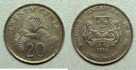 Singapour 20 Centimes Singapour - 20 Centimes 1986 - Calliandre -