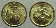 Singapour 5 Cents Singapour - 5 Cents 1987 - faux philodendron -