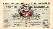 France REPUBLIQUE FRANCAISE - LOTERIE NATIONALE - 100 Frs - DEUXIEME TRANCHE 1934 -