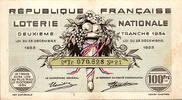 France REPUBLIQUE FRANCAISE - LOTERIE NATIONALE - 100 Frs - DEUXIEME TRANCHE 1934 -