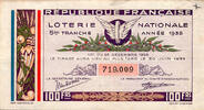 France 1935 REPUBLIQUE FRANCAISE - LOTERIE NATIONALE - 100 Frs - 5EME TR... 3,50 EUR  + 3,20 EUR frais d'envoi