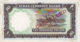 Soudan  10 Pounds 1964 - Imm. Banque, Chamelier - Annulé par tampon TTB