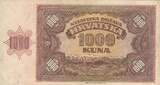 Croatie 1941 1000 Kuna - Jeune fille - Montagnes - 26-05-1941 - Série C TTB