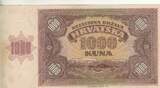 Croatie 1941 1000 Kuna - jeune fille - montagnes - 20-05-1941 - Série K TTB