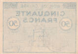 France 1940 50 Francs , Colmar Chambre de Commerce, série A P.NEUF