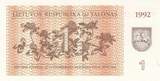 Lituanie  1 Talonu - Oiseaux - 1992 - Série MG NEUF