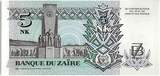 Zaïre  5 Nvx Makuta, Pdt Mobutu - Monument - 1993 NEUF