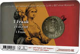 Belgique  1 Franc 1950-1988 coincard FR TTB