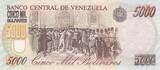 Venezuela 1996 5000 Bolivares - Simon Bolivar - Déclaration d
