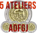 Allemagne  Lot de 5 x 2 Euros Commémo. 2015 - Réunification allemande (les 5 ateliers) UNC