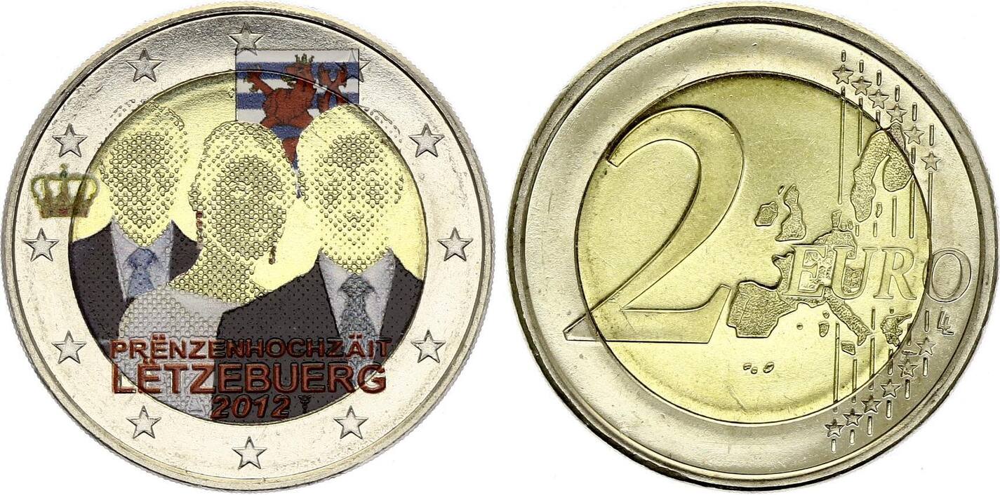 Pièce 2 Euros colorisée Luxembourg 2012 - VILLERS COLLECTIONS