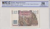 France 50 francs 50 Francs Le Verrier - 07-06-1951 - Série U.178 - PCGS AU 58 -