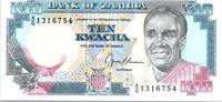 Zambie 10 kwacha 10 Kwacha Prés. K. Kaunda - Batiment ND - 1991 -