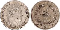 France 1/4 franc 25 Centimes Louis Philippe I - 1845 B Rouen - Argent TTB