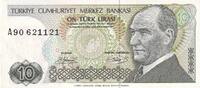 Turquie 10 turk lirasi 10 Turk Lirasi - Pdt Ataturk - ND (1980) - Série A - P.193 -