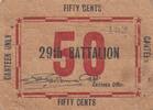 Nle Calédonie 50 cents 50 Cents - 29th bataillon - Bon de Cantine - WWII -