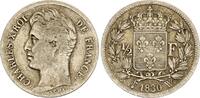 France  1/2 Franc Charles X - 1830 W Lille - Argent TB+