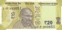 Inde 20 rupees 20 Rupees - Mahatma Gandhi - 2022 - Série 31P -