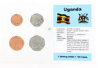 millésimes variés Blister 4 monnaies OUGANDA (1 à 10 shillings) TTB