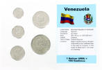 millésimes variés Blister 5 monnaies VENEZUELA (25 centimos à 5 bolivares) - 1989-1990 TTB