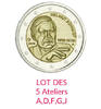 LOT DE 5 X 2 Euros Commémo. Allemagne 2018 - Helmut Schmidt UNC