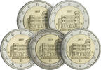Lot de 5 x 2 Euros Commémo. Allemagne 2017 - Rhénanie-Palatinat (les 5 ateliers) UNC