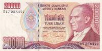 Turquie 20 000 lira 20 000 Lira 1995 - Mustafa Kemal Atatürk - Série G - P.202 -