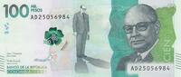 Colombie  100000 Pesos C. Lleras Restrepo - 2020 (2022) NEUF