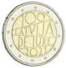 2021 2 Euros Commémo. 2021 - 100 ans de la reconnaissance de jure de la République de Lettonie. UNC