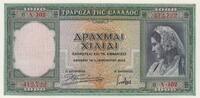 Grèce 1000 drachms 1000 Drachms - Femme - Parthénon - 1939 - Série A.102 -