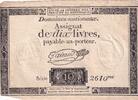 France 10 livres 10 Livres Noir - Filigrane Fleur de Lys - (24-10-1792) - Sign. Taisaud - Série 2610 -