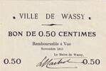 France 0.50 centimes 0.50 centimes - Ville de Wassy - Novembre 1915 -