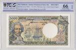 Nle Calédonie 5000 francs 5000 Francs - Bougainville - Trois-mâts - Spécimen - ND (1971) - PCGS OPQ 65 -