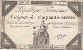 France 50 livres 50 Livres - 14 Décembre 1792 - République Française - Sign. Choeurs - Série 5430 -