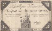 France 50 livres 50 Livres - 14 Décembre 1792 - République Française - Sign. François - Série 2921 -