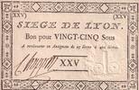 France 25 sous 25 Sous Siège de Lyon - 19-09-1793 - Filigrane de Lyon type C -