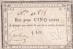 France 5 livres 5 Livres Siège de Lyon - 31-08-1793 - numéro 42829 -