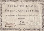 France 50 sous 50 Sous Siège de Lyon - 19-09-1793 -