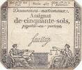 France 50 sols 50 Sols - Liberté et Justice (23-05-1793) - Sign. Saussay - Série 457 -