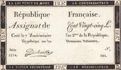 France 125 livres 125 Livres - 7 Vendémiaire An II - 1793 - Sign. Duboille - Série 2554 -