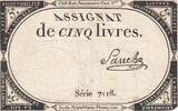 France 5 livres 5 Livres - 10 Brumaire An II (31.10.1793) - Sign. Sanche - Série 7118 -