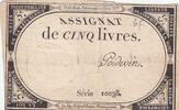 France 5 livres 5 Livres - 10 Brumaire An II (31.10.1793) - Sign. Poidevin - Série 10038 -