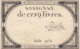 France 5 livres 5 Livres - 10 Brumaire An II (31.10.1793) - Sign. Sanche - Série 9252 -