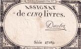 France 5 livres 5 Livres - 10 Brumaire An II (31.10.1793) - Sign. Duclos - Série 27209 -