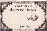 France 5 livres 5 Livres - 10 Brumaire An II (31.10.1793) - Sign. Du Flog- Série 5032 -
