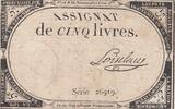 France 5 livres 5 Livres - 10 Brumaire An II (31.10.1793) - Sign. Loiseleau - Série 26919 -