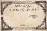 France 5 livres 5 Livres - 10 Brumaire An II (31.10.1793) - Sign. Augée - Série 11277 -