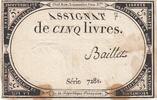France 5 livres 5 Livres - 10 Brumaire An II (31.10.1793) - Sign. Baillet - Série 7281 -